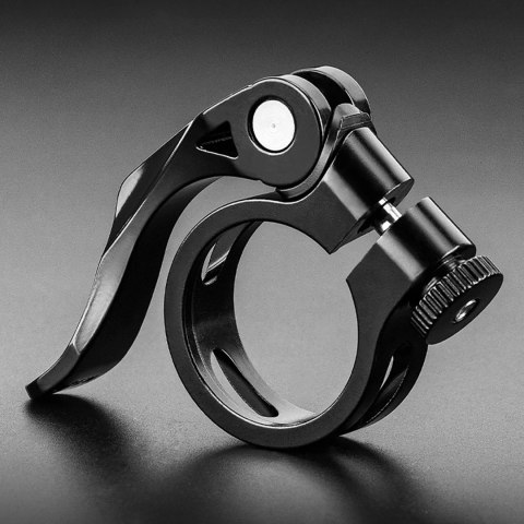 Obejma rowerowa zacisk do sztycy 27.2 i 28.6 mm pod siodełko z szybkozamykaczem - czarna ROCKBROS
