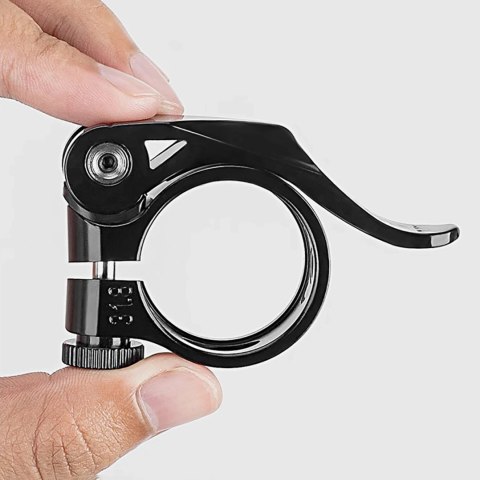 Obejma rowerowa zacisk do sztycy 27.2 i 28.6 mm pod siodełko z szybkozamykaczem - czarna ROCKBROS