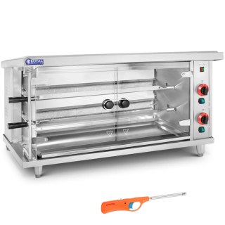 Rożen gazowy opiekacz do 10 kurczaków 2 szpikulce propan-butan 10 kW Royal Catering