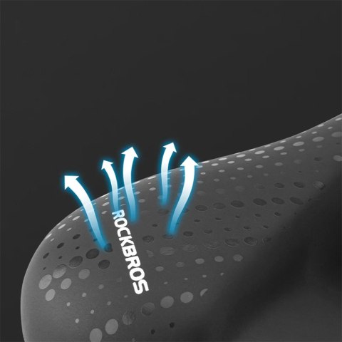 Siodełko rowerowe MTB z amortyzorami wodoodporne + lampka LED - czarne ROCKBROS