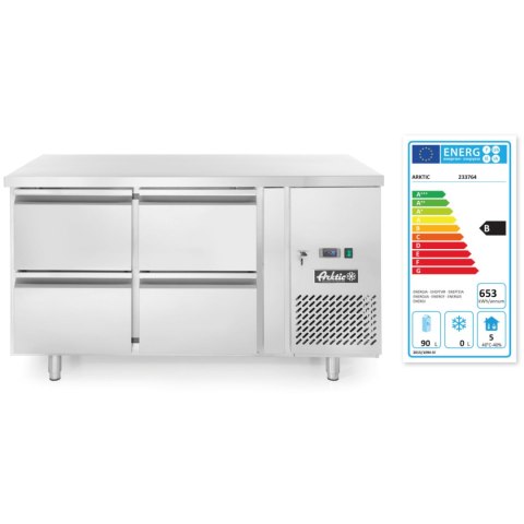 Stół chłodniczy z 4 szufladami i agregatem bocznym nierdzewny Profi Line 280 l - Hendi 233764 ARKTIC