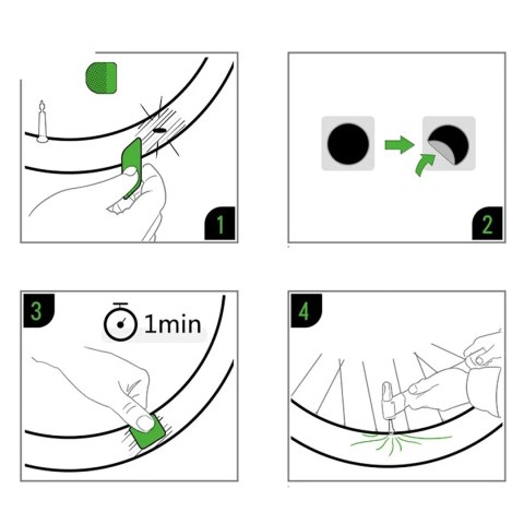 Zestaw naprawczy łatki z klejem śr. 2.4cm do łatania dętek rowerowych ROCKBROS