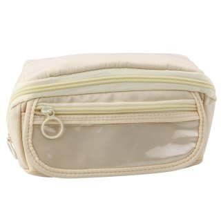 Piórnik Przybornik Szkolny Rozkładany Pojemny Kremowy Beżowy 20x10cm LEAN