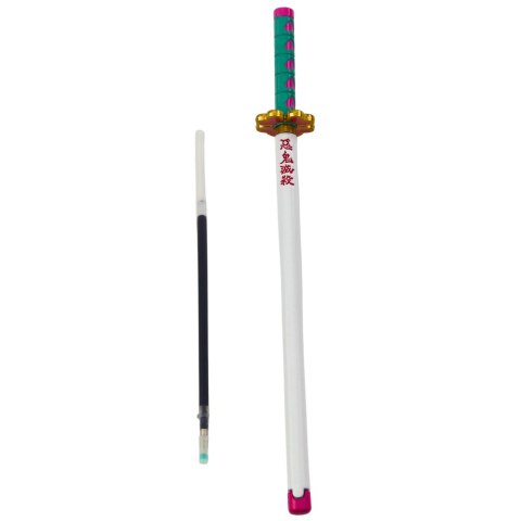 Długopis Miecz Katana Anime Metalowy Czarny Tusz Wymienny Wkład Turkus LEAN