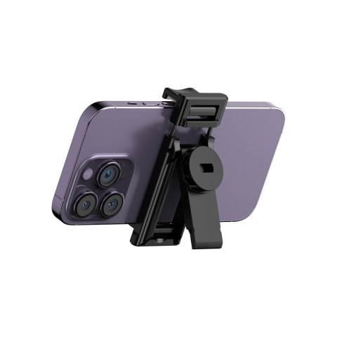 Selfie stick teleskopowy z pilotem + 2x lampka LED stojak tripod na telefon 1.3m - czarny HURTEL