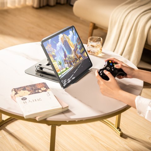 ZESTAW Podstawka pod laptopa aluminiowa 360 + podstawka do smartfona - srebrna WOZINSKY