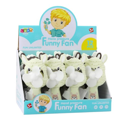 Wiatraczek Wentylator Ręczny Mechaniczny Dla Dzieci Alpaka Mix LEAN TOYS