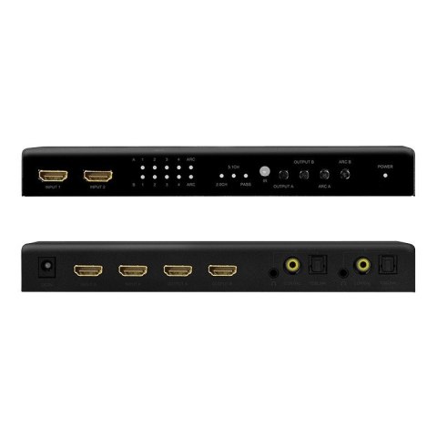 Switch 4x2 HDMI, 4K 60Hz, z pilotem LogiLink