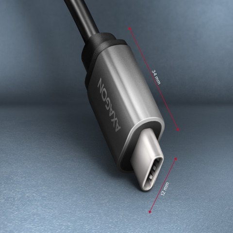 RUCM-AFAC Kabel adapter USB 3.2 Gen 1 Type-C samiec -> Type-A żeńska, 0,2m, 3A, ALU AXAGON