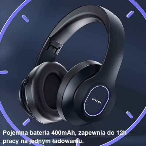 Słuchawki Bluetooth A100BL Nauszne Black AWEI