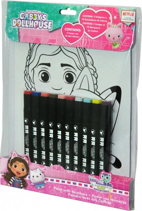 Kolorowanka Koci Domek Gabi Malowanie po numerach Kids Euroswan