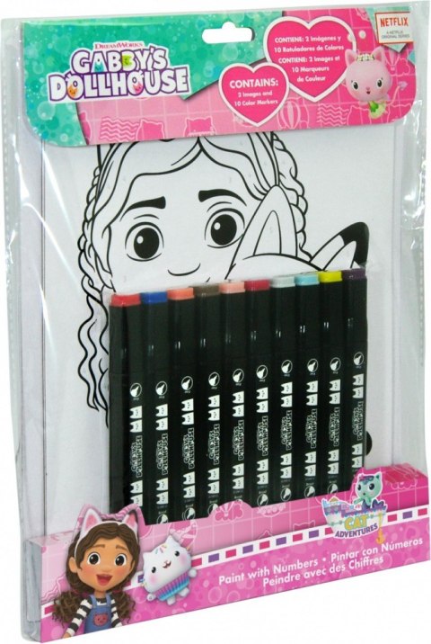 Kolorowanka Koci Domek Gabi Malowanie po numerach Kids Euroswan