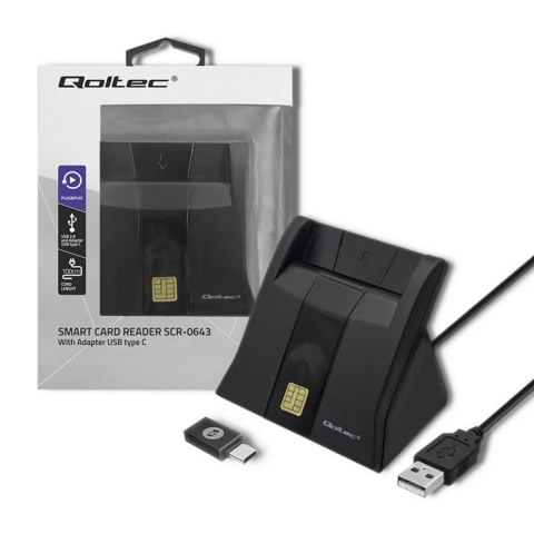 Inteligentny czytnik chipowych kart ID | USB 2.0 | Plug&play Qoltec