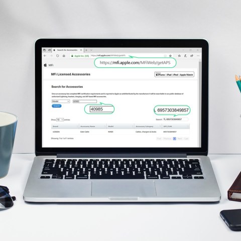 Kabel przewód w oplocie USB-A - iPhone Lightning MFi 2m - czarny UGREEN