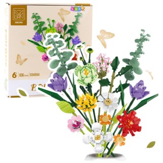 Klocki Konstrukcyjne Dekoracyjny Bukiet Kwiaty Kolorowe 836 el. LEAN Toys