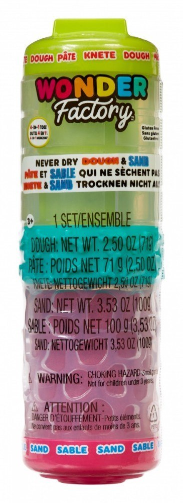 Masa plastyczna Wonder Factory Never Dry Dough limonkowy, różowy MGA