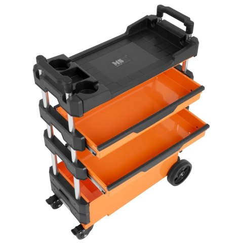 Wózek warsztatowy montażowy z regulacją wysokości 2 szuflady 69 x 38.4 x 95.7 cm MSW