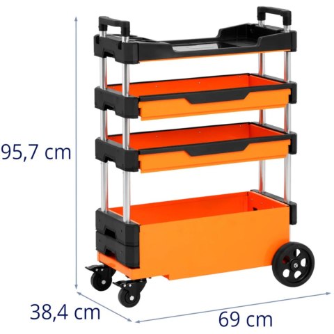 Wózek warsztatowy montażowy z regulacją wysokości 2 szuflady 69 x 38.4 x 95.7 cm MSW