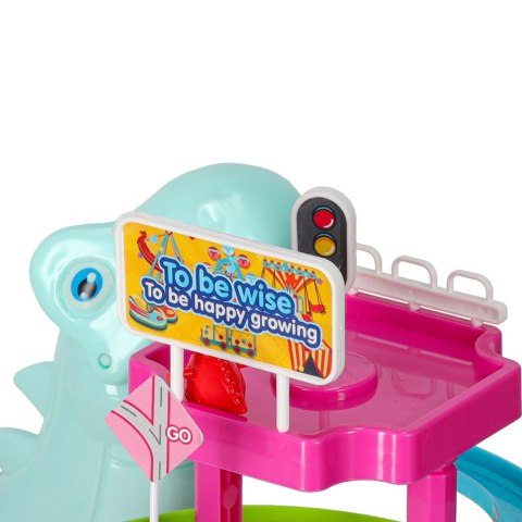 Tor wyścigowy dinozaur zjeżdżalnia ruchome schody LED dźwięk Kik Sp. z o. o. Sp. k.