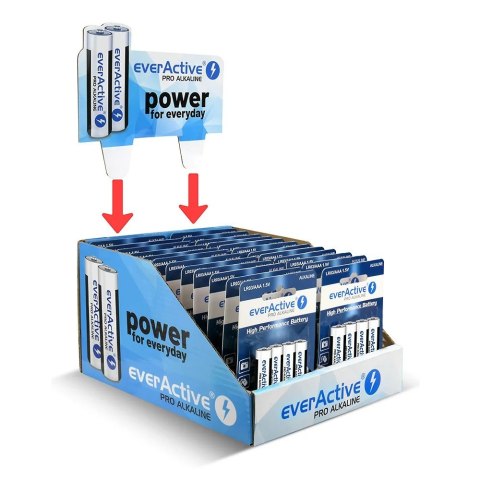 Baterie LR03/AAA pro alkaline display handlowy 96 szt. EverActive
