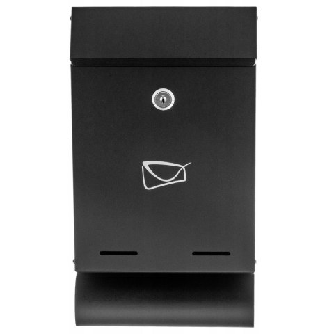 Skrzynka Pocztowa Na Listy Gazety Stal Ocynkowana Czarna 32,5x22,5x9,5cm LEAN