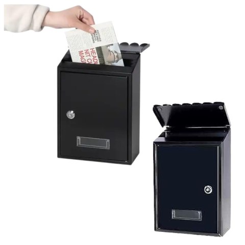 Skrzynka Pocztowa Na Listy Stal Ocynkowana Czarna 26,5x18,5x6,5cm LEAN