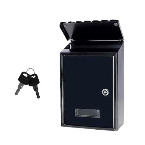 Skrzynka Pocztowa Na Listy Stal Ocynkowana Czarna 26,5x18,5x6,5cm LEAN