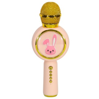 Mikrofon bezprzewodowy do karaoke bluetooth głośnik króliczek różowy Kik Sp. z o. o. Sp. k.