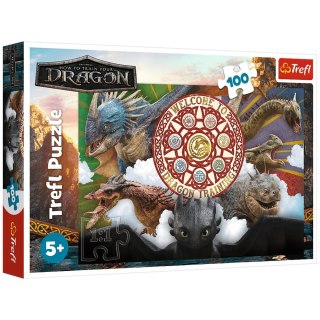 Puzzle - 100 - Smoki w akcji - Trefl 16524 Trefl Puzzle