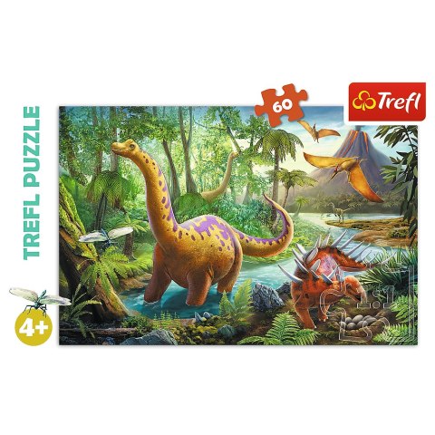 Puzzle - 60 - Wędrówka dinozaurów - Trefl 17319 Trefl Puzzle