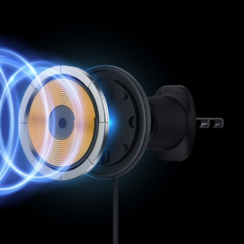 Uchwyt samochodowy na iPhone z ładowarką indukcyjną 15W na kratkę nawiewu - czarny BASEUS