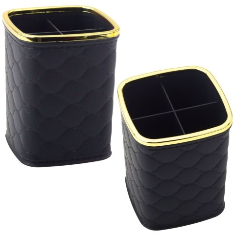 Organizer Pojemnik Na Pędzle Cztery Przegrody Czarny 12 x 9,5cm LEAN