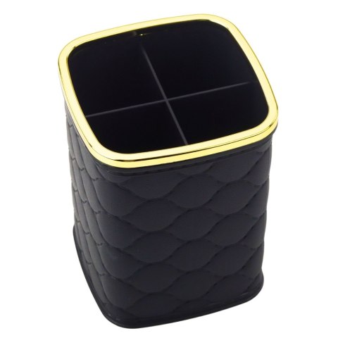 Organizer Pojemnik Na Pędzle Cztery Przegrody Czarny 12 x 9,5cm LEAN