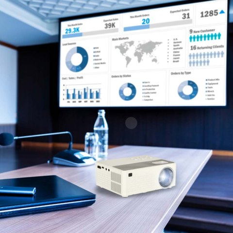 Projektor rzutnik przenośny LED TFT LCD 16:9 1920x1080 USB 20W biały Kik Sp. z o. o. Sp. k.