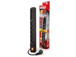 Listwa zasilająca S10 1.5m 10 gniazd Czarna Acar