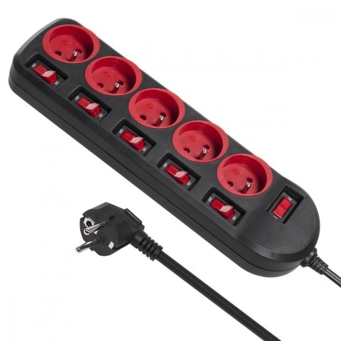 Listwa zasilająca MCE204 5 gniazd z włącznikami Maclean