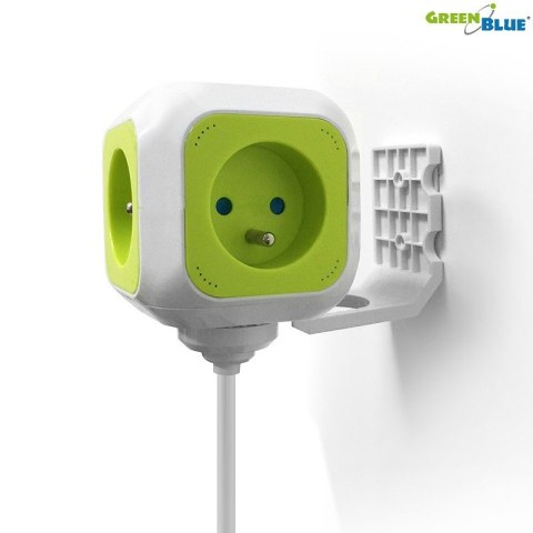 MagicCube poczwórne gniazdko prądowe, 2 wejścia usb 1,4m GB118 GreenBlue