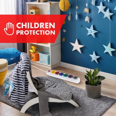 Przedłużacz 6 gniazd 1.5m MCE509 W 250VAC/10A biały, 2500 W, IP20 Maclean