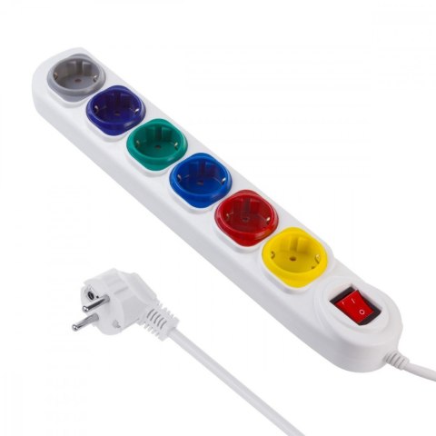 Przedłużacz 6 gniazd 1.5m MCE509 W 250VAC/10A biały, 2500 W, IP20 Maclean