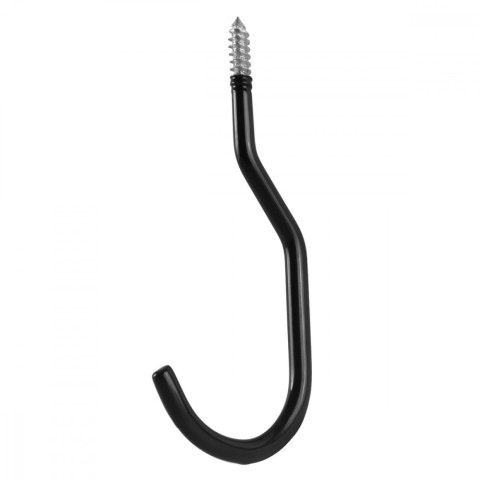 2x hak sufitowy, max 10 kg/hak, MC-485 Komplet dwóch haków, na drabinę, rower, wąż ogrodowy. Stalowy Czarny. Maclean