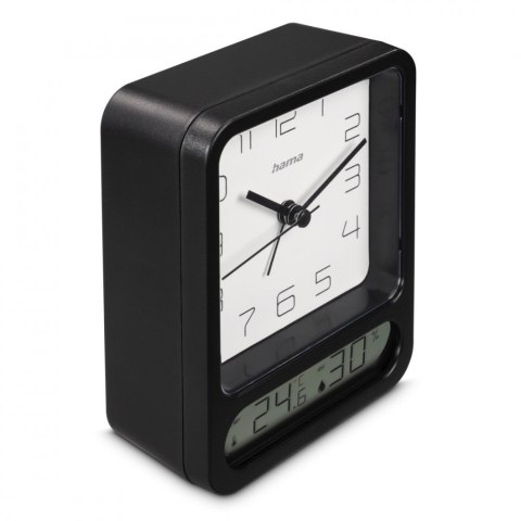 Budzik Pag termometr higrometr Czarny Hama