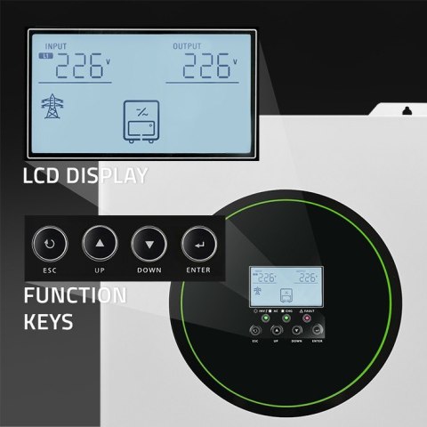 Hybrydowy Inwerter solarny Off-Grid 11000W | 160A | 48V | MPPT | BMS | Sinus | opcja Wi-Fi | Power Factor 1.0 Qoltec