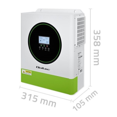 Hybrydowy Inwerter solarny Off-Grid 3500W | 100A | 24V | MPPT | BMS | opcja Wi-Fi | Sinus | Power Factor 1.0 Qoltec