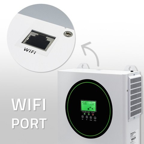 Hybrydowy Inwerter solarny Off-Grid 3500W | 100A | 24V | MPPT | Sinus | opcja Wi-Fi | Power Factor 1.0 Qoltec