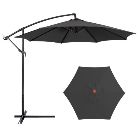 Parasol Ogrodowy Boczny Z Regulacją Pochyłu Pokrowiec 350 x 250cm Antracyt LEAN