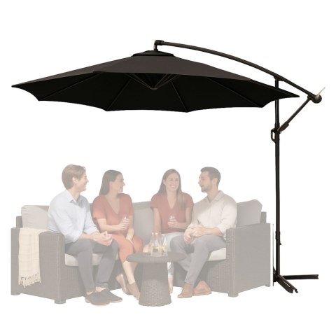 Parasol Ogrodowy Boczny Z Regulacją Pochyłu Pokrowiec 350 x 250cm Antracyt LEAN