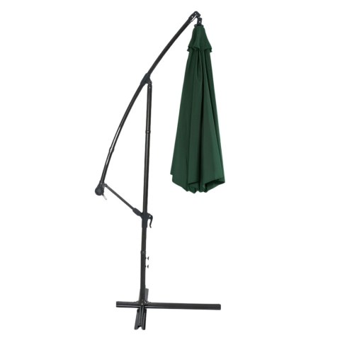 Parasol Ogrodowy Boczny Z Regulacją Pochyłu Pokrowiec 350 x 250cm Zielony LEAN