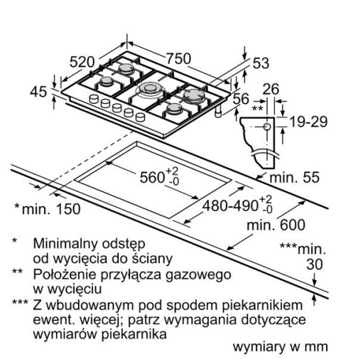 Płyta gazowa PGQ7B5K90 Bosch