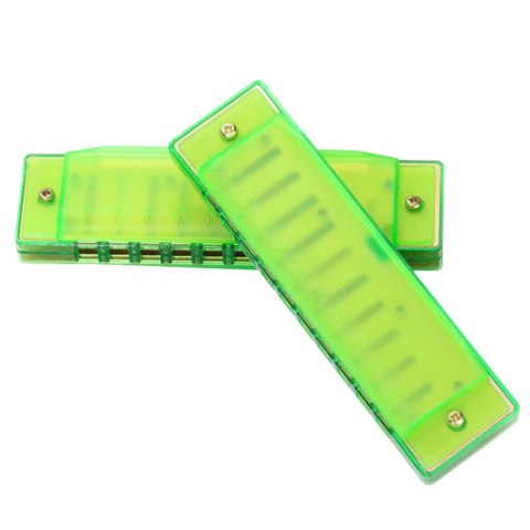 Harmonijka Ustna 10-Otworowa Dla Dzieci Początkujących Etui Zielona LEAN TOYS