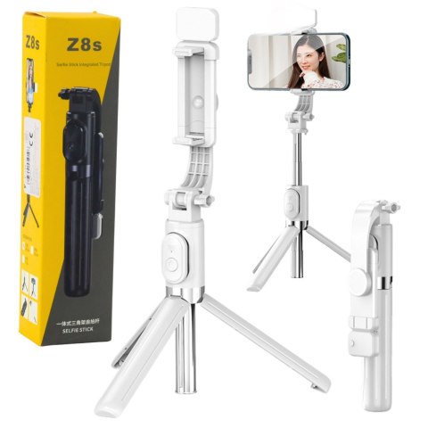 Selfie Stick Statyw Na Telefon Pilot Na Bluetooth Uchwyt ZS8 Biały LEAN